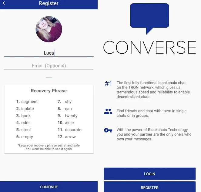 کانورس (Converse) ، اپلیکیشنی بر بستر بلاکچین ترون و رقیب تلگرام